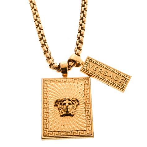 fake versace gold jewelry|versace medusa necklace with tag.